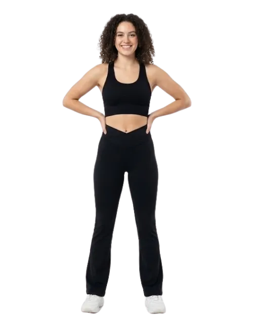 Flared Yoga Pants (Crossover Waist)