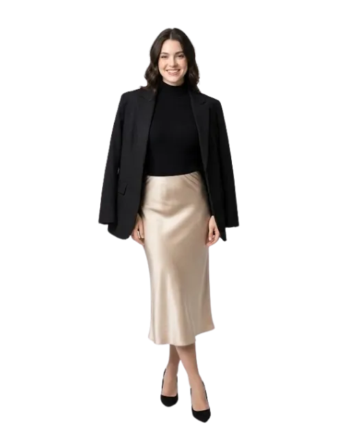 Satin Midi Skirt